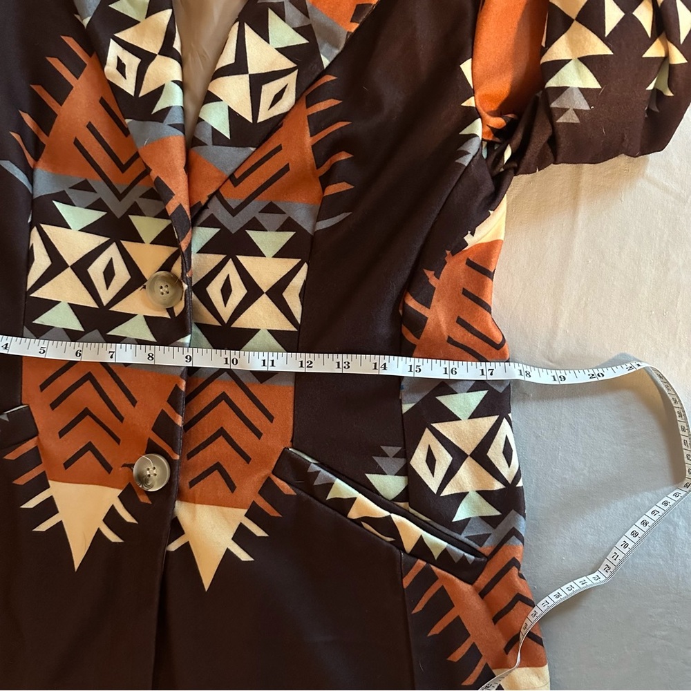 Tribal Patterned Brown Blazer - image 4